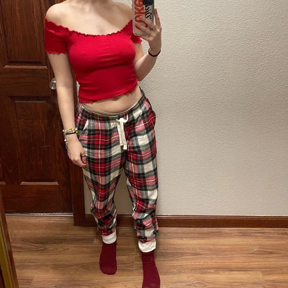 Red Off-Shoulder Ruffle Top - Picture 3 of 3